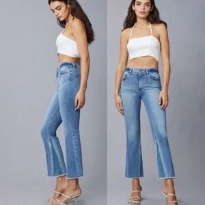 DL1961 Bridget Boot High Rise Instasculpt Crop Jeans Blue DL Vintage Two Tone 31